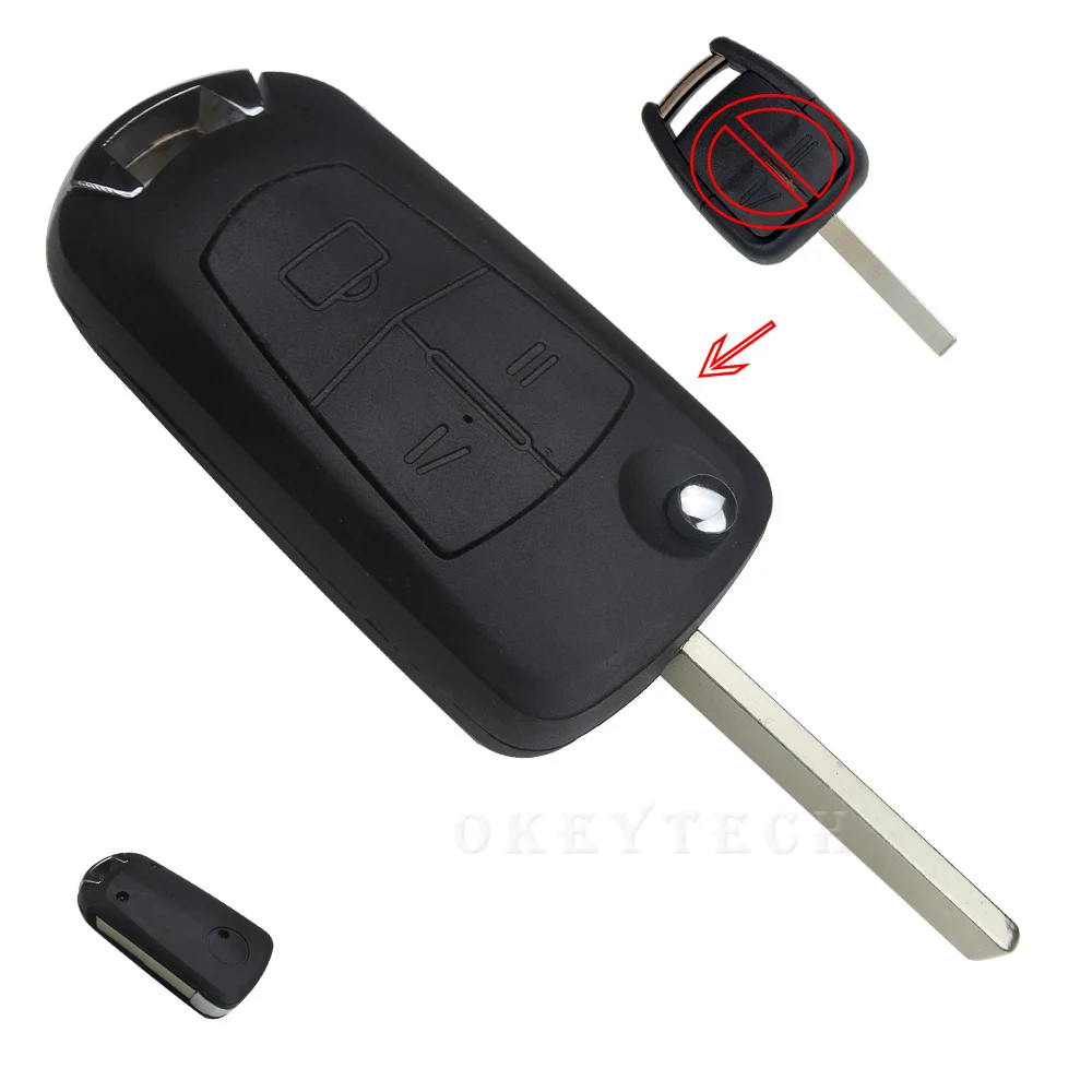 Сменный 3 кнопочный складной Модифицированный Корпус для ключа OkeyTech HU100 HU43 левое