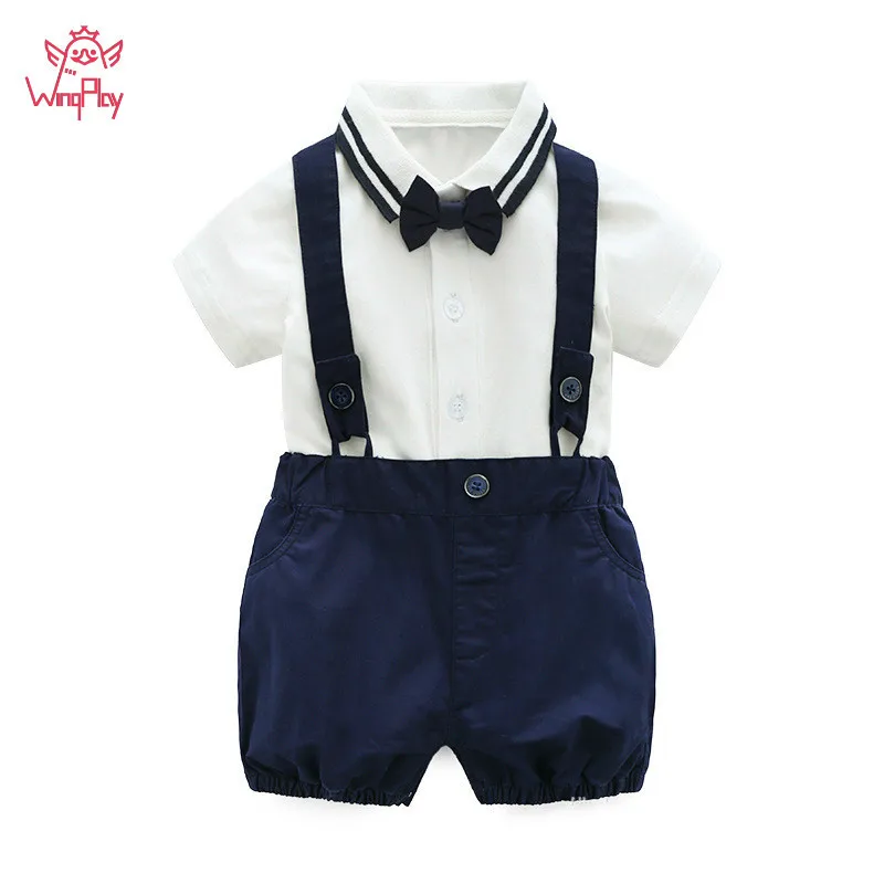 

Fashion Baby Boy Clothes Gentleman Style Baby Boy Romper Set Short Sleeve Summer Baby Boy Romper Baby Boys Party Clothes