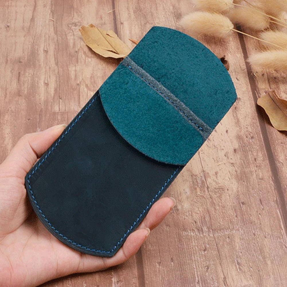 

Essentials PU Leather Handmade Work Student Pouch Durable Retro Portable Pen Holder Pencil Case Pocket Protector Office