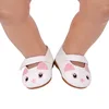 43 cm baby dolls shoes new born Cute cat dress shoes PU Baby toys fit American 18 inch Girls doll g147