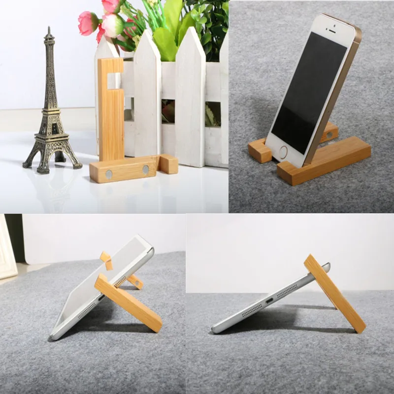 Smart Simple Mobile Phone Kickstand Stand Holder Bamboo Wood