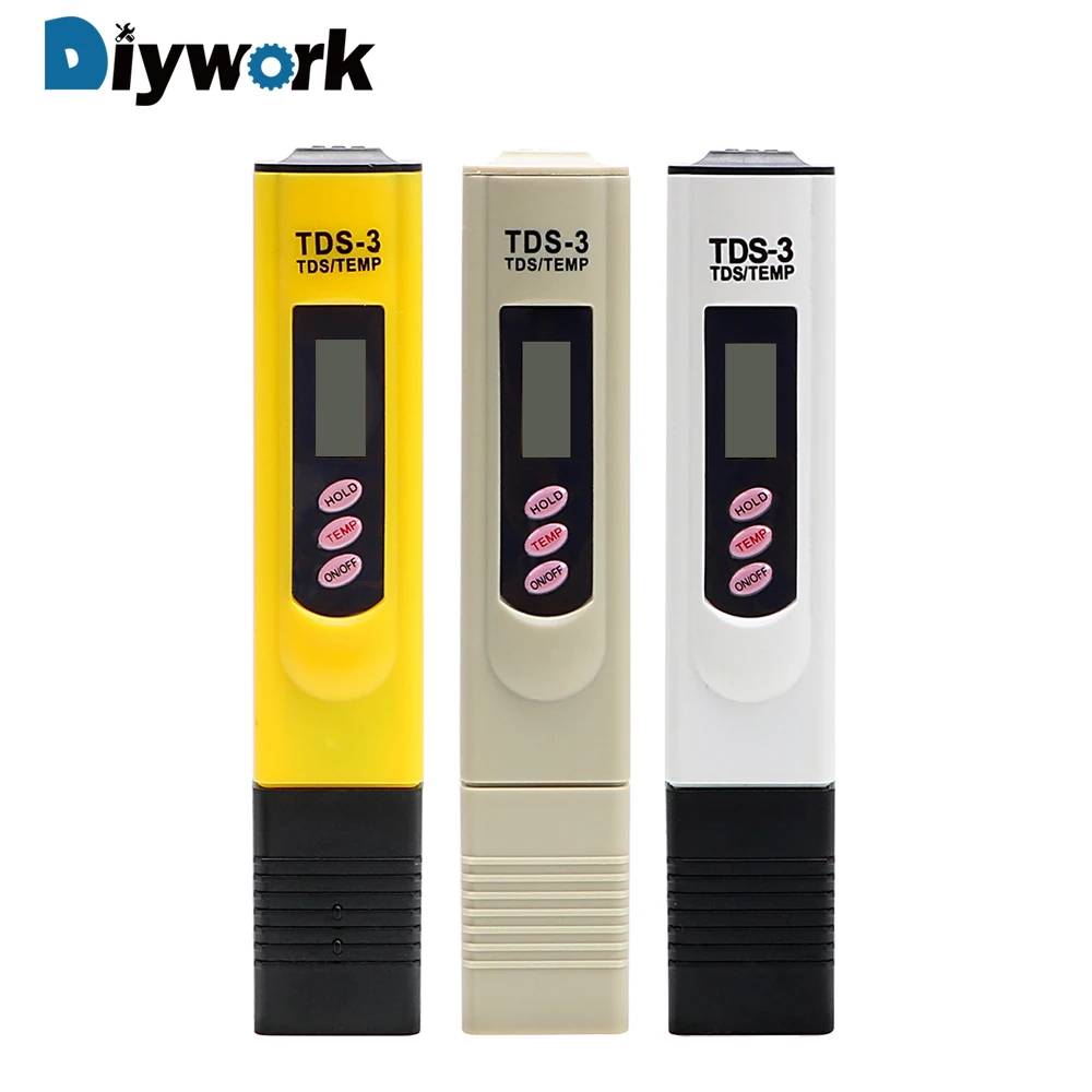 

DIYWORK 0-9999 PPM PH TDS Meter Tester Water Meter Quality Testing Pen TEMP/PPM Water Purity Filter Measuring Tools