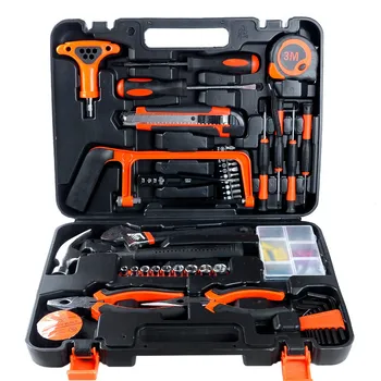 

82pcs Hand Tool Set General Household Hand Tool Kit with Plastic Toolbox Storage Case Socket Wrench Screwdriver Saw