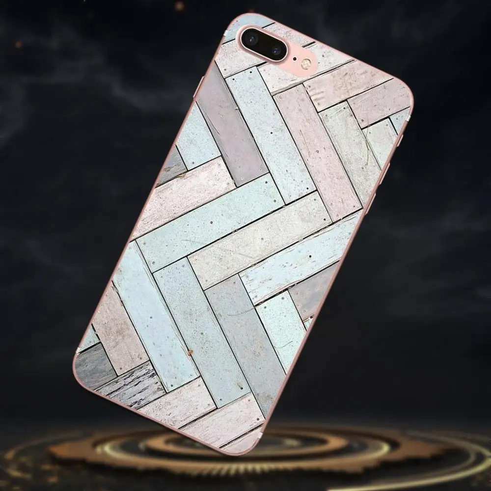Green Chevron On Wood For Apple iPhone 4 4S 5 5C 5S SE 6 6S 7 8 Plus X XS Max XR Soft Silicone TPU Transparent Capa