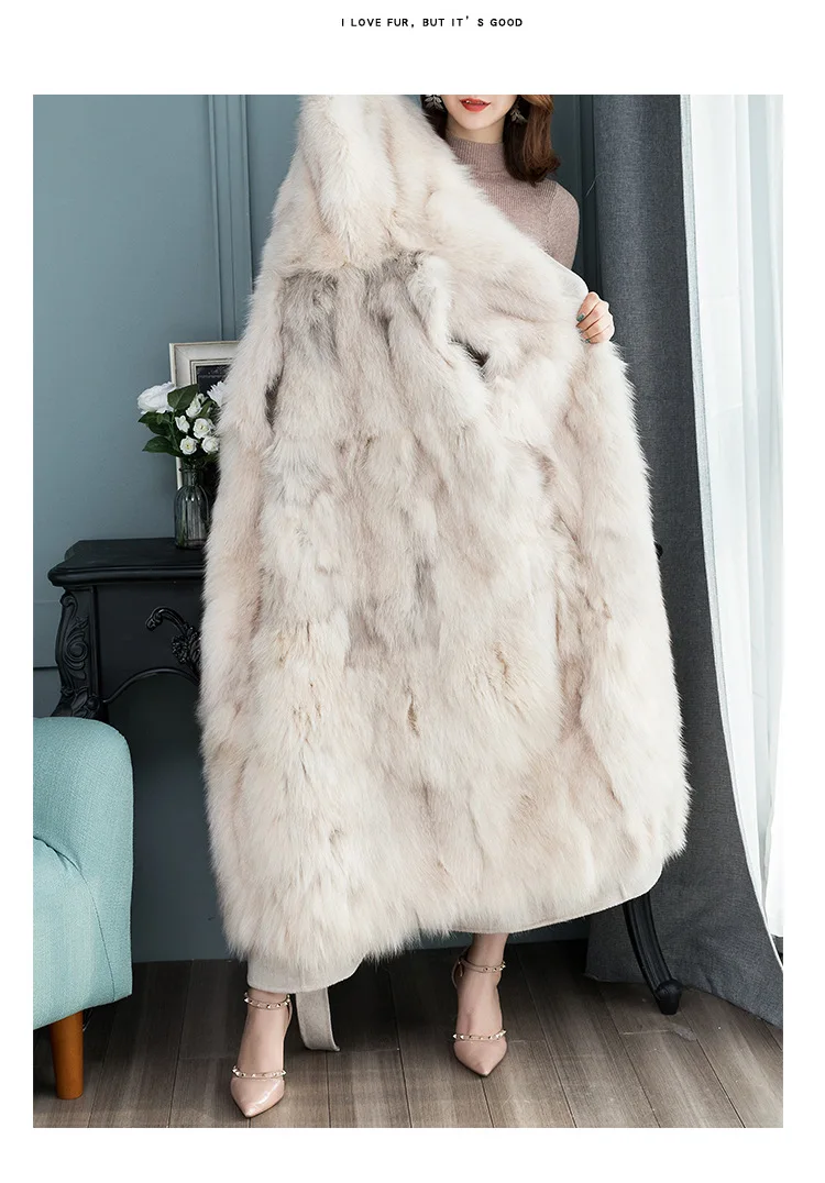 Зимнее толстое теплое двухстороннее шерстяное пальто для женщин с капюшоном, клетчатое кашемировое пальто, съемная подкладка из натурального Лисьего меха, длинная верхняя одежда