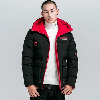 

2019 New Parka Men Winter Coat Parka Homme Camouflage Men Inside Outside Solid Pattern Back Letters Decoration Puffer Jacket
