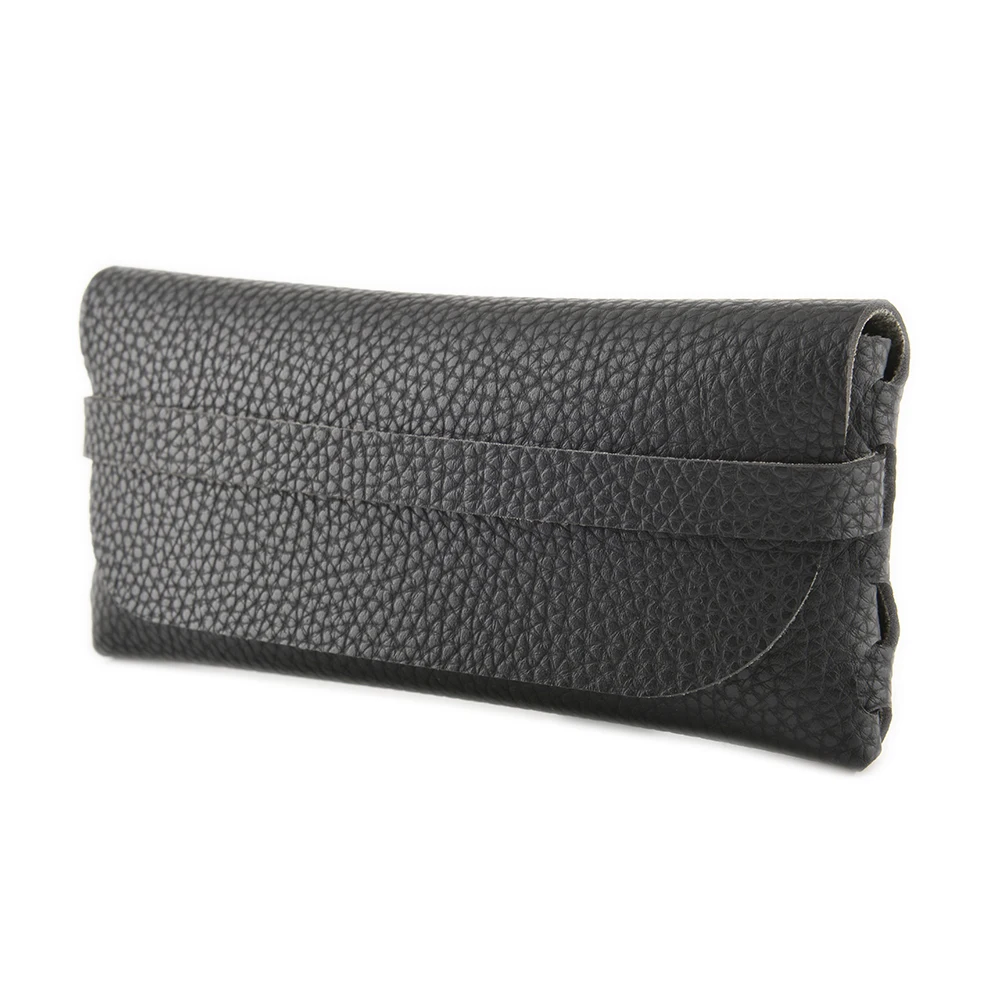 

Gudzws Eyewear Glasses Pouch Case Soft Embossed Leather Wallet Liked Fashion