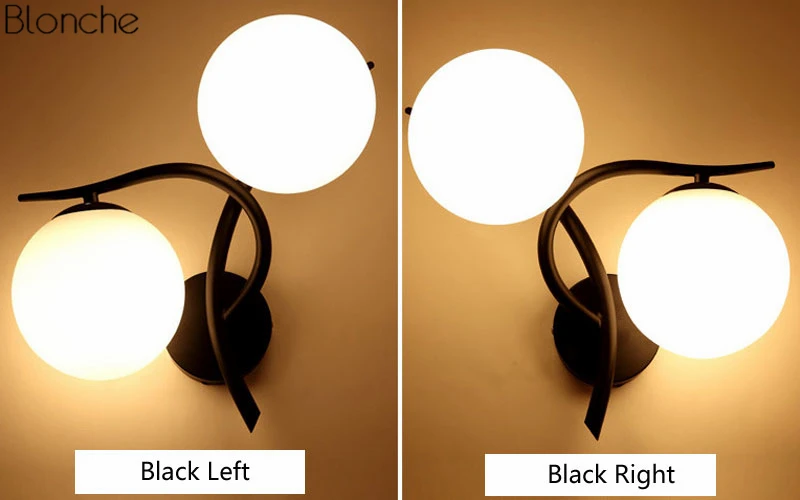 Bola de Vidro Moderna Lâmpada Parede Arandela Ouro Loft Industrial Luz Sala Estar Quarto Escada Casa Luminárias Decoração Luminária Led 5 quarto escada casa luminárias decoração luminária