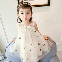 Детское платье для маленьких девочек, платье для девочек со звездами и блестками, фатиновое праздничное платье принцессы, Детские