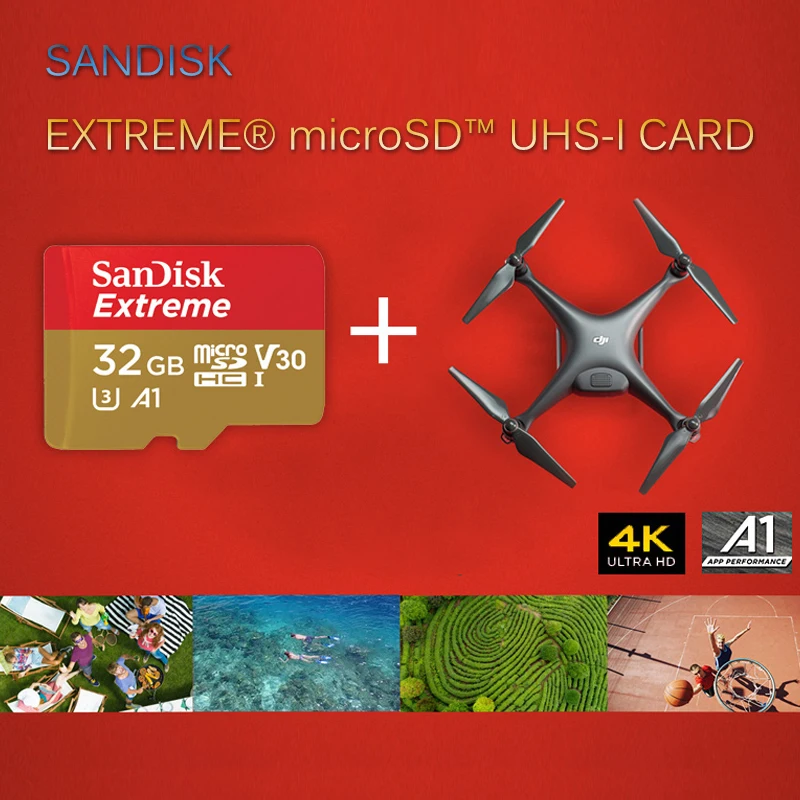 Sandisk Extreme UHS-I карта Micro SD карта памяти Высокоскоростная память micro SD A2 A1 V30 U3 Flash 128 ГБ 256 ГБ 64 ГБ 512 ГБ