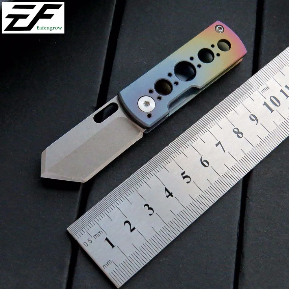 

Eafengrow EF213 Serge Pocket Knife Tactical Hunting Camping Folding Knives EDC Portable Tools S35VN Blade Titanium Handle Key