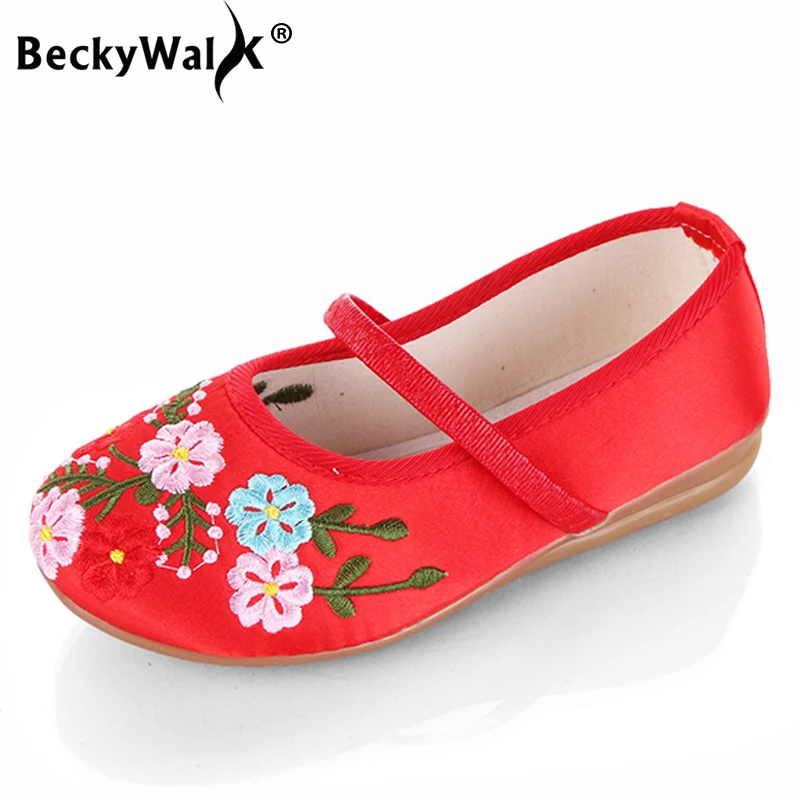 Ebroidery Children Shoes Girls Dancing shoes Chinese Style Oxford Bottom Kids Shoes Spring