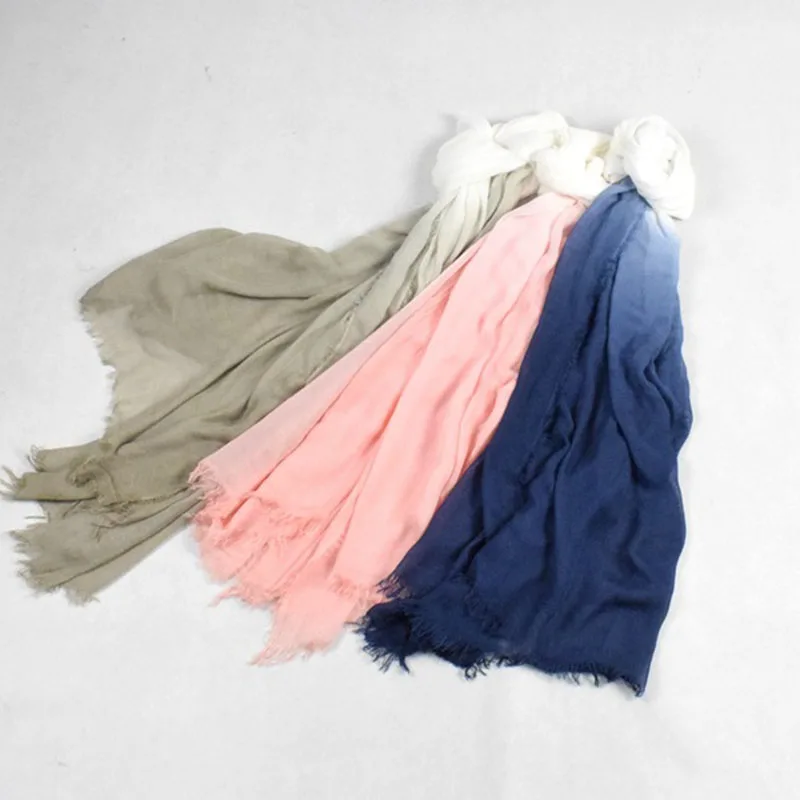 VISROVER унисекс модальный шарф хиджаб яркий цвет Dip Dye очень мягкий хлопок Handfeeling