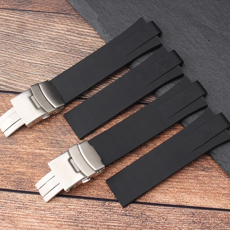 

HUXIEwatchband 24*11MM (interface) black rubber strap FOR Oris PRODIVER TUBBATAHA men's watch strap Waterproof sports watch belt