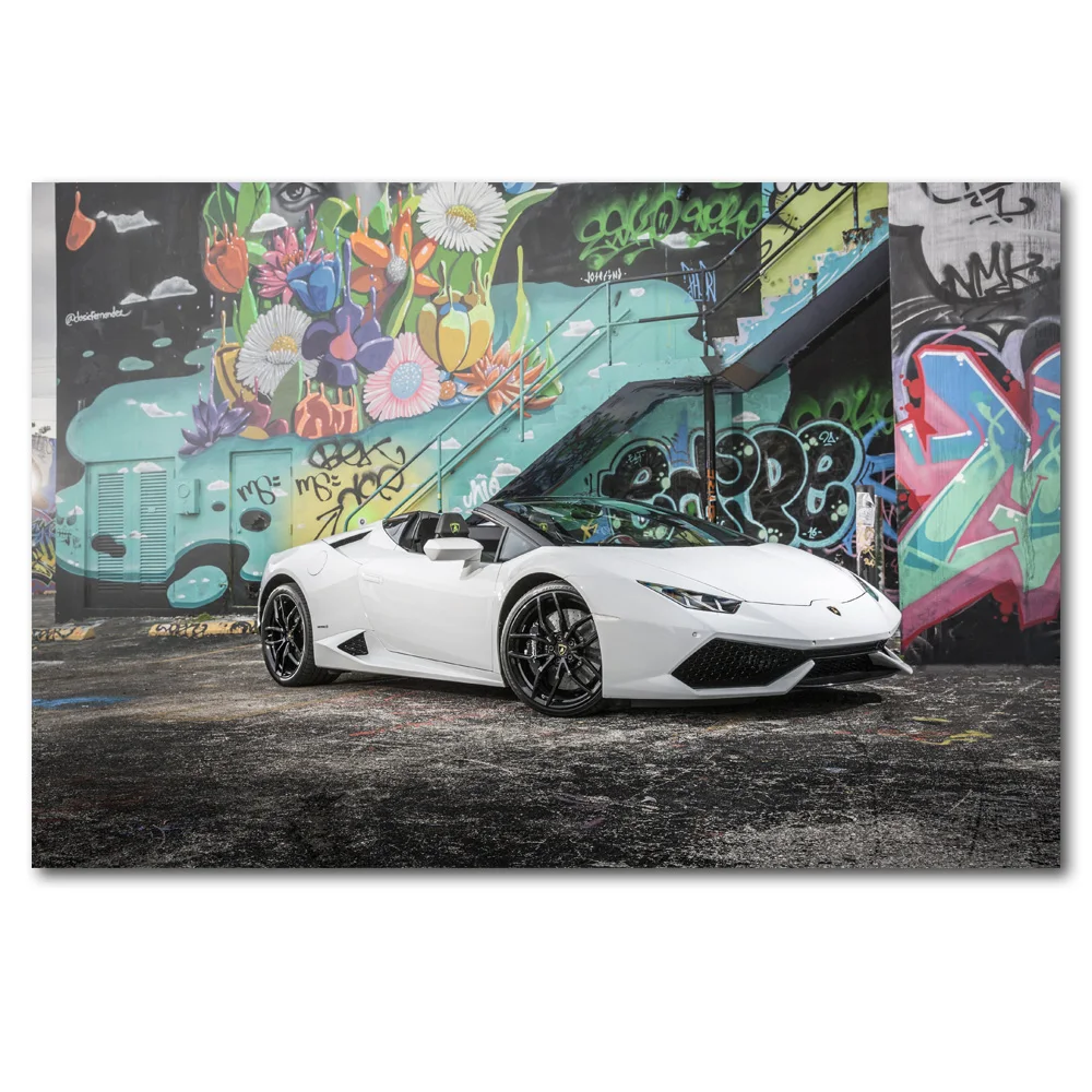 

Lamborghinis Huracan LP610 Supercar Graffiti Street Picture Wall Art Posters Canvas Prints Art Paintings For Living Room Decor
