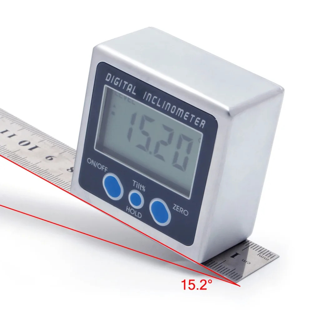 Digital Angle Gauge Meter Mini Protractor 360 Degree With Base