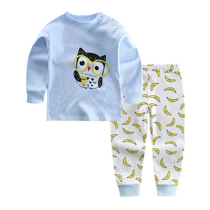 Baby Boy Baby Spring New Cotton Underwear Set Kids Cartoon Clothe Long Pants Two-piece Children's Clothing Underwears Long Johns10