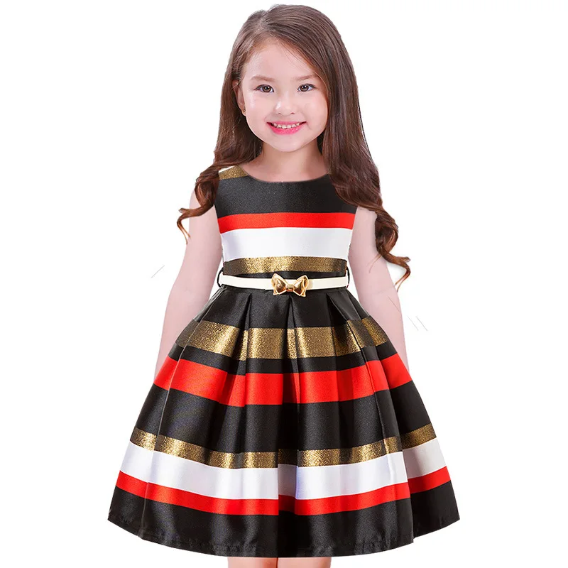 

Baby Girl Princess dress eveving Kids Stripe Sleeveless Dresses For Toddler children costume European American Fashion Clothing