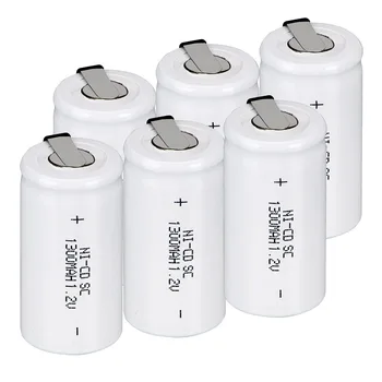 

10 x Anmas Power Sub C SC 1.2V 1300mAh Ni-Cd Ni Cd Rechargeable Battery NICD Batteries White Color