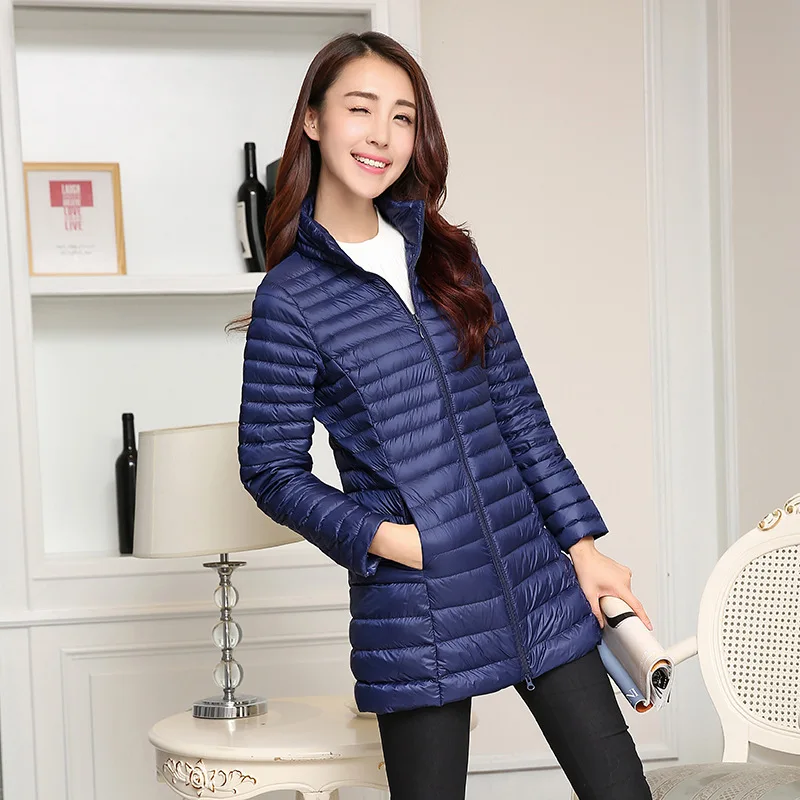 JOGTUME Duck Down Warm Jacket 2017 Autumn Winter Women Slim Jackets Long Style Ladies Fashion Lightweight Cost Plus Size 3XL 4XL Coats