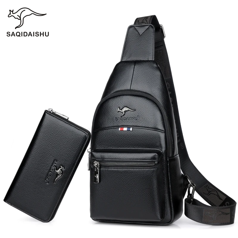 

New Arrival Men Chest Bags PU Leather Casual men's shoulder Crossbody bag High Quality Large Capacity Travel Messenger Bag