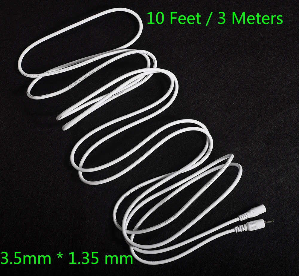 

White 3 Meters DC 5V 3.5 * 1.35mm Extension Power Cable Cord for IP Camera Wanscam Foscam