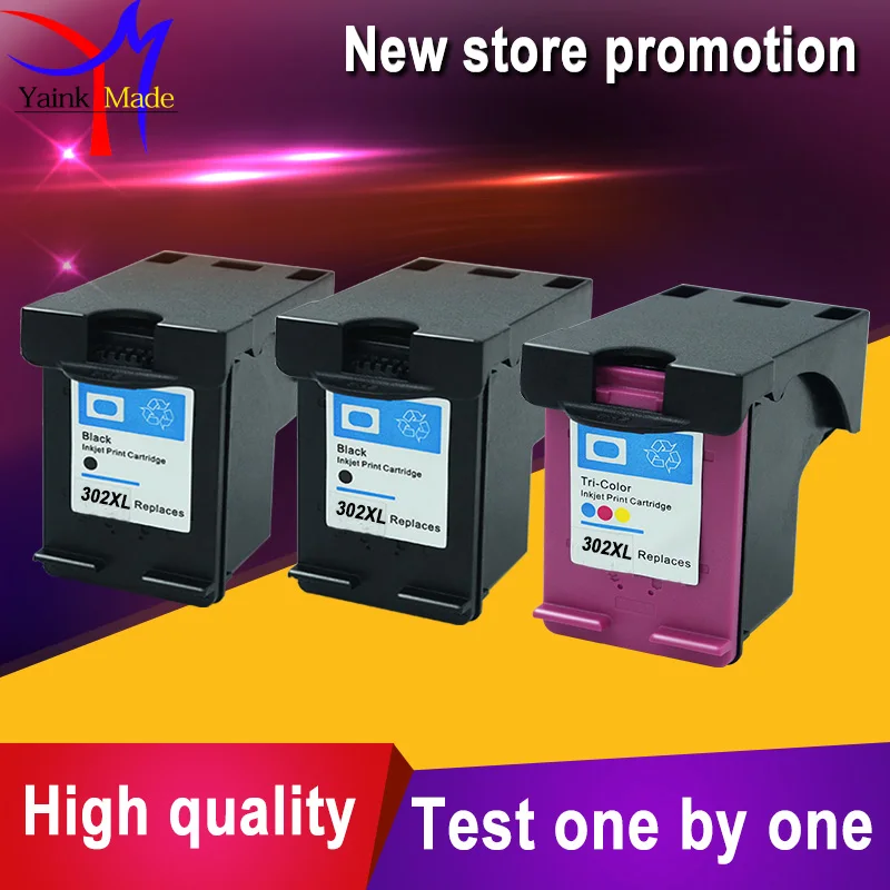 2BK+1Tri colors for hp 302 Remanufactured Ink Cartridge compatible for