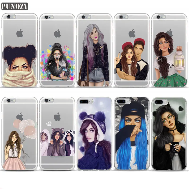 Goedkoop Beste Vriend School Girly M Queen Case Voor iPhone 7 4 s 5 s SE 6 s 7 8 plus Moslim Vrouwen Soft TPU Silicone Cover Voor iPhone X Case