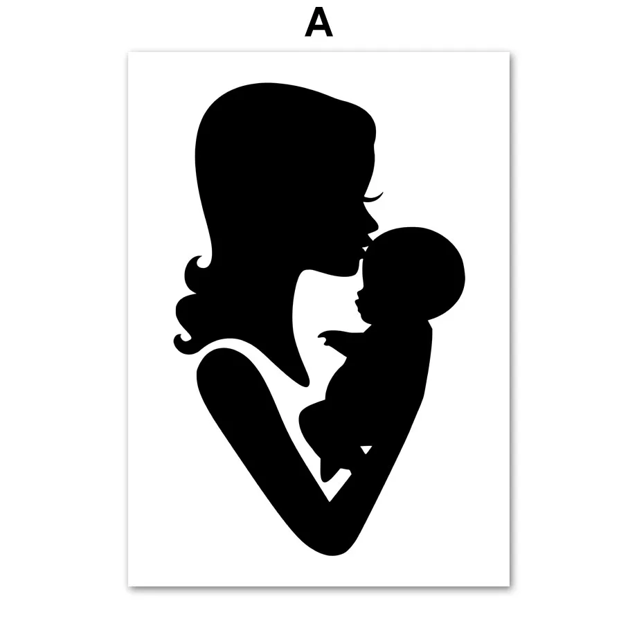 Black-White-Girl-Boy-Balloon-Star-Silhouette-Wall-Art-Canvas-Painting-Nordic-Posters-And-Prints-Wall(4)