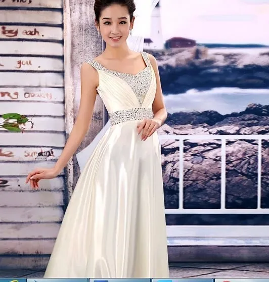 Champagne-New-2015-V-Neck-Fashion-Formal-long-design-Plus-size-Silk-Zuhair-murad-Beading-Party-Evening