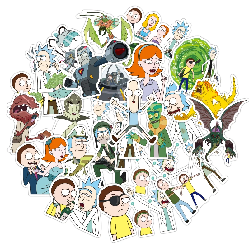 Mixed Rick and Morty Drama Funny Bumper Sticker Decal For Laptop Car Motorcycle Bike Bicycle Cartoon