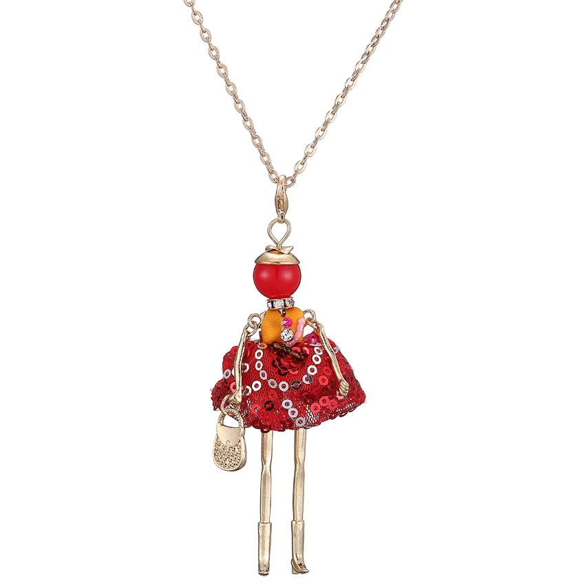 2015New Fashion Doll Necklace Jewelry sales girl female charm key chain