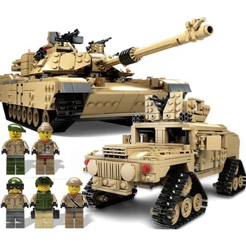 

KAZI Military Theme Tank Building Blocks 1463pcs M1A2 ABRAMS MBT KY10000 1 Change 2 Toy Tank Models Toys For Children