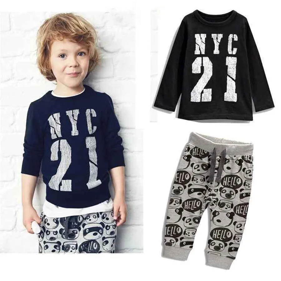 Baby Fashion Clothing 2018 New Born Boy Summer Clothes Letter Tshirt Tops Pants 2pcs Bebes Tracksuit Set |