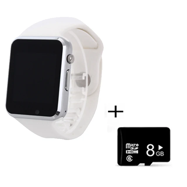 KESHUYOU A1 Bluetooth Смарт часы Спорт Шагомер Smartwatch Android с sim-камерой умная электроника PK apple часы телефон - Цвет: White  with 8GB TF