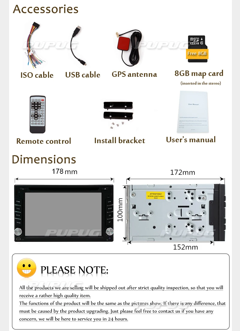 Flash Deal Universal Double 2 Din Car Radio Stereo 6.2 inch Car Multimedia Player GPS Navigation Bluetooth USB SD Radio Audio Player 3