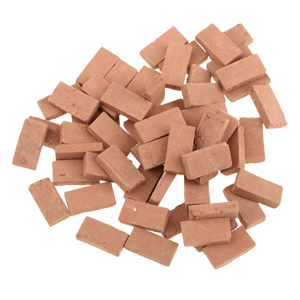 1/35 Scale House Wall Building 50x Red Bricks 1.1x0.6cm for Sand Armor Lands Diorama