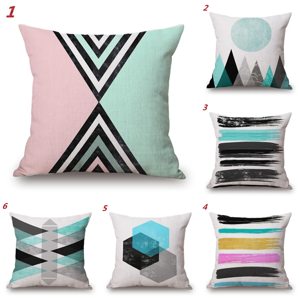 

Hot Sale Pillow Lovely Cartoon Black Stripes Light Green Geom Almofadas 45X45CM Linen Pillow Decorative Linen Cushion Cover