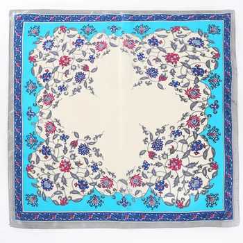 

Women's 2019 spring and summer wild flower pattern printing 52*52cm elegant satin pattern silk scarf