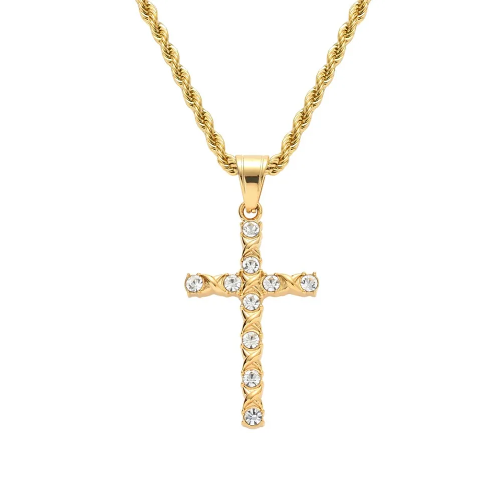 BNRESALE Music Singer Stainless Steel Cross Pendant Necklace Bling ...