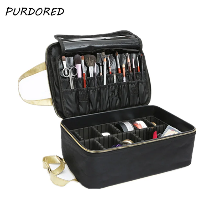 

PURDORED 1 pc Professional Cosmetic Box Large Capacity Makeup Box Travel Portable Makeup Beauty Tattoos Nail Kits Dropshipping