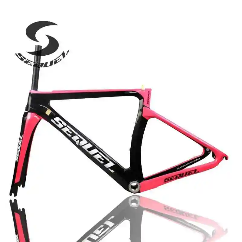Clearance Carbon bike frame T1000 Toray Full carbon fiber 13-2 red carbon cadre bike frame road bike frames with headset cover 1