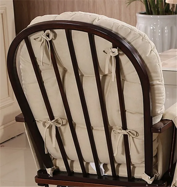 Cheap Wood Rocking Chair Rocker And Ottoman Living Room Furniture Modern Ergonomic Cushioned Large Brown Rocking Chair Feeding Baby 2