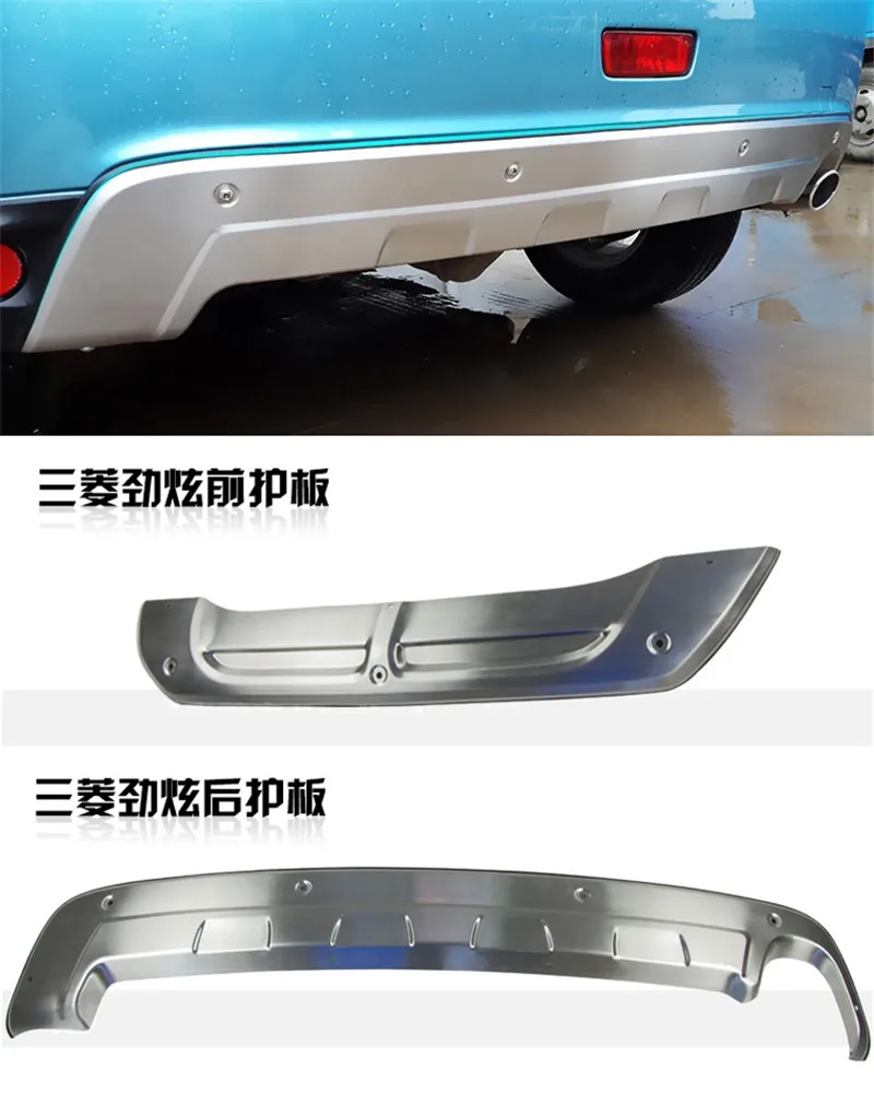 

Auto parts Front+Rear bumper cover trim Anti-Slip Stainless Steel Cover For Mitsubishi ASX 2013 2014 2015 Car styling 2PCS