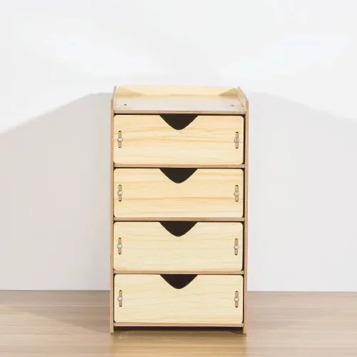 NOOLIM ящик Органайзер коробка деревянные ящики для хранения с ящиками разделитель домашний стол органайзер настольные ящики деревянные коробки для хранения - Цвет: Oak 4 layers