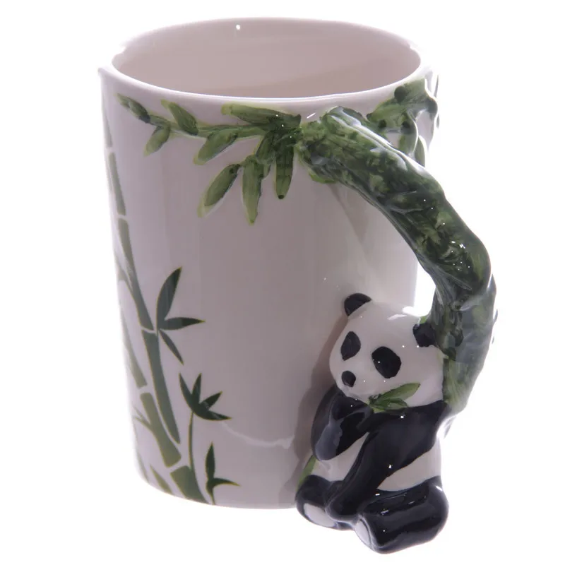 

Free Shipping 1 Piece Animal Elephant Shaped Handle Mug Creative Design Ceramic Coffee Milk Tea Mug 3D Animal Shape Panda Cup