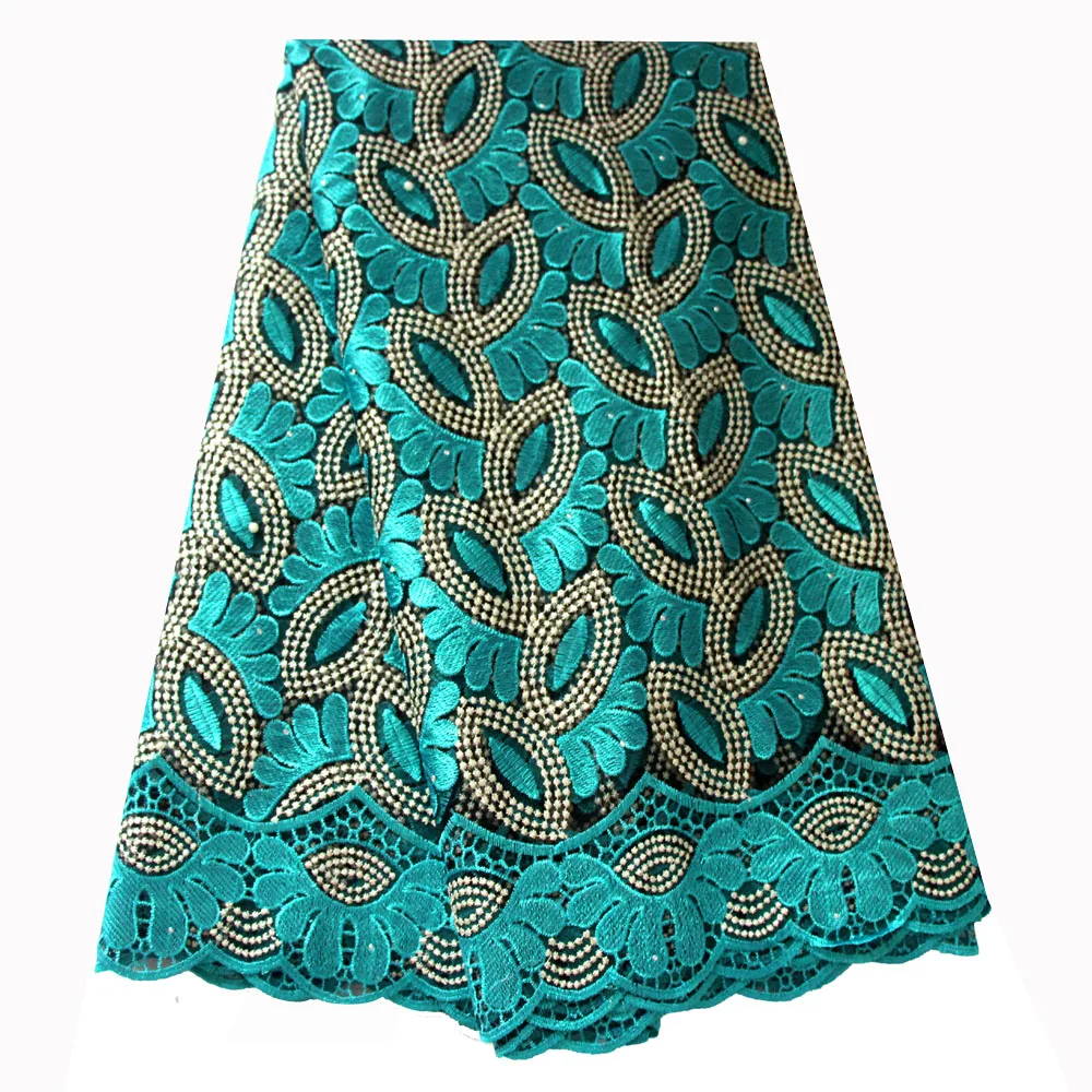 african lace fabric aqua