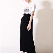 Высококачественная Женская плиссированная длинная юбка, модная юбка макси на шнуровке, летняя винтажная элегантная эластичная юбка трапециевидной формы с высокой талией