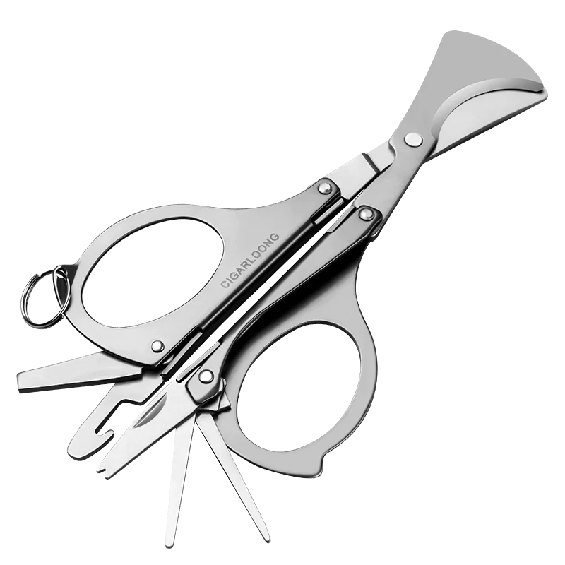 

portable folding multi-function cigar cutter suitable for all sizes CC-0305