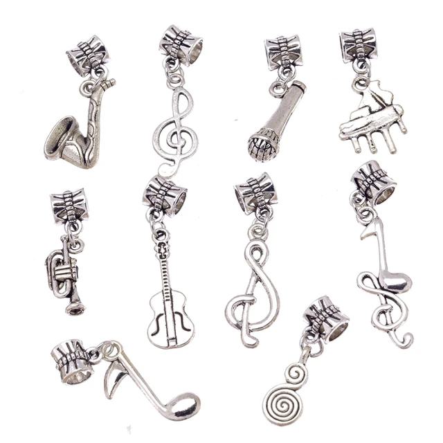 Antique Silver Musical Instrument Piano Musical Microphone Charm